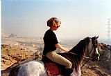 Unknown Anoush horseback Pyramids 1988 painting